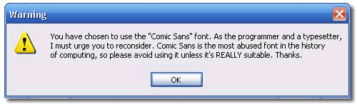 Ban Comic sans